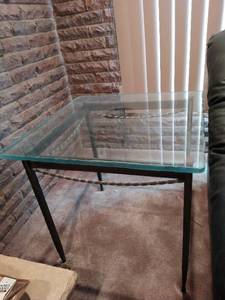 lot 28 image: Glass-Top End table