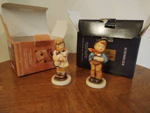 lot 19 image: Pigtails and Lucky Fellow Hummel Figurines