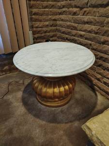 lot 204 image: Marble-Top End-Table