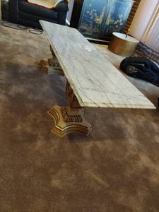 lot 205 image: Marble-Top Coffee Table