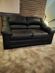 lot 206 image: Klaussner Faux Leather Loveseat