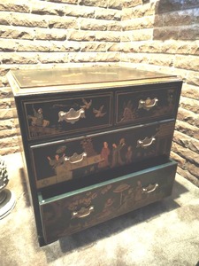 lot 207 image: Vintage Asian Style Three Drawer Chest