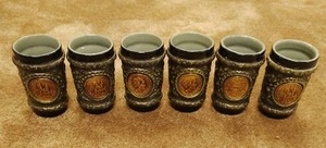 lot 240 image: Six Pottery Glasses
