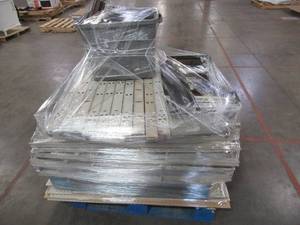 lot 211 image: Retail Gondola Display and Shelving (4ft wide per section). Auction is for the gondola and shelves in photo.