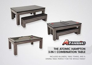 lot 415 image: American Legend Hampton 7 3 in 1 Air Hockey, Dining, and Table Tennis Table Model AMI10004 (Needs Assembly)