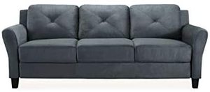 lot 401 image: Lifestyle Solutions Harper Tufted Microfiber Sofa Model 1329793 (Small Tear In Fabric, See Photos)