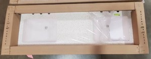 lot 129 image: London 60 in W x 22 in D Iced White Engineered Stone Vanity Top (New in box)