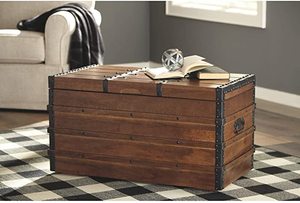 lot 253 image: Ashley Furniture Kettleby Storage Trunk Model A4000096