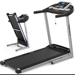 lot 137 image: SereneLife SLFTRD25 - Smart Treadmill with Downloadable App, Built-in MP3 Player & Stereo Speakers (Open box, may be missing hardware)