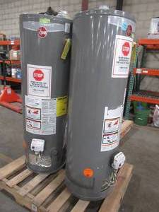lot 309 image: Pallet of (2) 40 Gal Rheem Natural Gas Water Heaters.