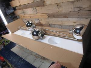 Sloan Street 3 pendant Chrome Fixture with Painted Mirror Glass Globes- High End