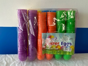 lot 55 image: PLASTIC EASTER EGGS 144 PCS