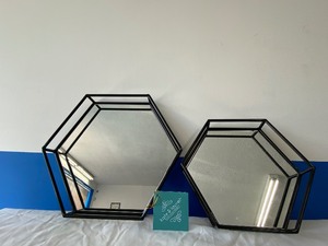 lot 50 image: FELICIA 2PC MIRRORED TRAY SET GLOSS BLACK