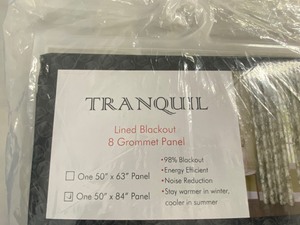 lot 74 image: TRANQUIL LINED BLACKOUT 8 GRAMMET PANEL