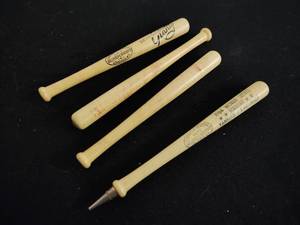 Four Vintage Mini Louisville Slugger Bat Souveniers