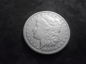 lot 50 image: 1891 CC Silver Morgan Dollar