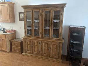 Beautiful Solid Wood Hutch - 66 Wide x 20 Deep x 81 Tall - CONTENTS NOT INCLUDED - Please bring help to remove - This is located at ground level with no stairs - NO SHIPPING ON THIS AUCTION