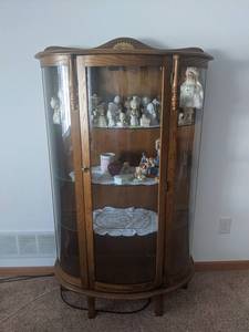 Extremely Nice Solid Wood Curio Cabinet - 35 Wide x 14 Deep x 58 Tall - CONTENTS NOT INCLUDED - Please bring help to remove - This is located at ground level with no stairs - NO SHIPPING ON THIS AUCTION