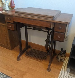 Very Nice Treadle Singer Sewing Machine - Cast Iron Base - 34 Wide x 16 Deep x 31 Tall