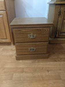 Small Wood 2-Drawer Cabinet - 21 x 18 x 23