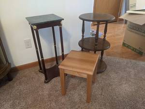 Lot of (3) Tables - 27-34 Tall, 26-34 Tall and 15 Tall