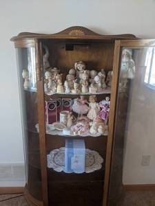 Precious Moments Collection, Precious Moments Nativity Scene,  American Girl Dolls, Delton and More - Includes all in Cabinet - Cabinet NOT Included - Please bring boxes as none will be available at the auction - NO SHIPPING