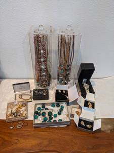 Large Lot of Costume Jewelry, Sterling Silver Rings, Watch and More - NO SHIPPING