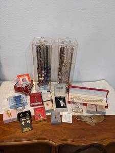 Large Lot of Costume Jewelry, Sterling Silver Earrings, Red Hat Lady Jewelry and More - NO SHIPPING