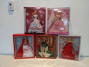 Large Lot of Holiday Barbie Dolls 2008 to 2012 - All are In Original Boxes - NO SHIPPING