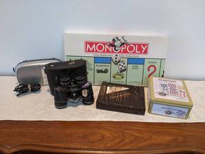 Set of Vintage JASON Model# 120 Binoculars, Monopoly Game, Dominoes Games and Radio - NO SHIPPING