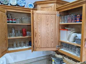 Large Lot of Dishes in (2) Cupboards - Cupboards NOT Included - NO SHIPPING