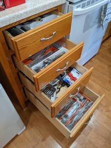 Contents of (4) Drawers - Multiple Flatware Sets, Kitchen Utensils and More - Drawers NOT Included - NO SHIPPING