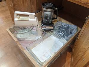 Vintage GE Stand Mixer, Vintage GE Blender and More - Contents of Cupboard - NO SHIPPING