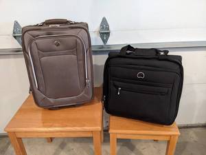 Very Nice Brown REVO Rolling Suitcase and Delsy Rolling Briefcase - NO SHIPPING