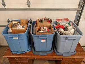 Huge Lot of Christmas Dcor - We unwrapped a few Items to show, but most is still wrapped up in the Boxes - TotesBoxes are Included - NO SHIPPING