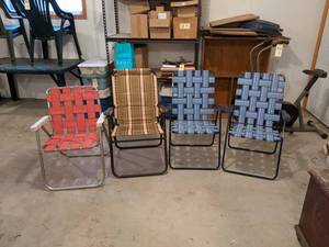 Lot of (4) Folding Lawn Chairs - Nice Condition - NO SHIPPING