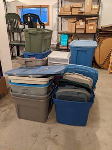 Huge Lot of Assorted Storage Totes and Covers - NO SHIPPING