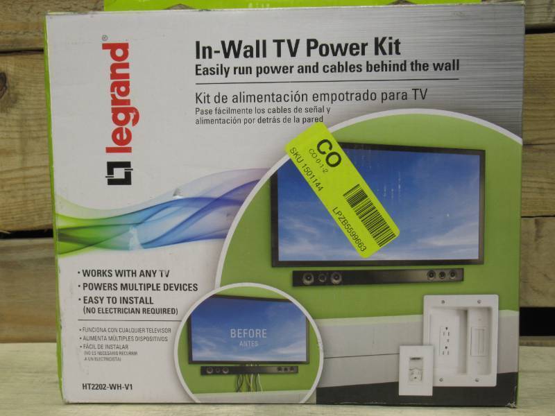 lot 102 image: Legrand - In-Wall Flat Screen Power and Cable Concealment Kit - White