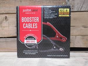 lot 36 image: 12ft 8 Gauge Booster Cables Red - Justin Case