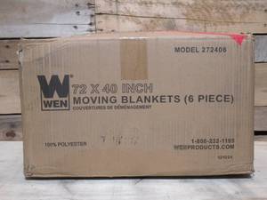 lot 25 image: WEN 272406 72-Inch by 40-Inch Heavy Duty Padded Moving Blankets, 6-Pack