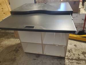Base cabinet with storage with slide out tray countertop