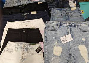 30 Assorted Denim Skirts and Shorts-Dark Wash and Acid WashNEW With TagsSize 00-24W