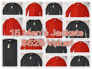 15 Assorted Goodfellow Mens Jackets- Sizes Small- XLNEW with Tags $525 Value