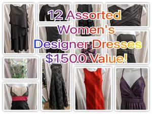 12 Assorted Womens Designer Dresses Some New With Tags ALL in Great Condition $1500 Value
