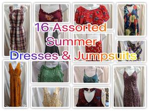 16 Piece Assorted Summer Dresses & 2 Jumpsuits All NEW With Tags