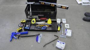 lot 14 image: Tool Box & Flooring Tools