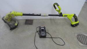 lot 25 image: Ryobi Lithium 18V Weed Whipper With Batter & Charger