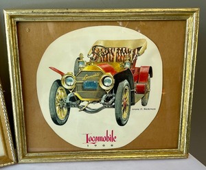 lot 49 image: Framed Vintage Car Art