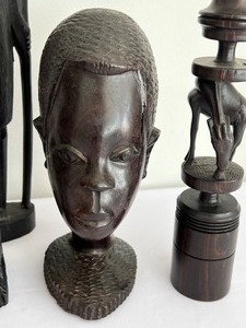 Four Carved African Figurines