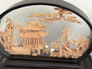 Two Chinese Cork Art Dioramas